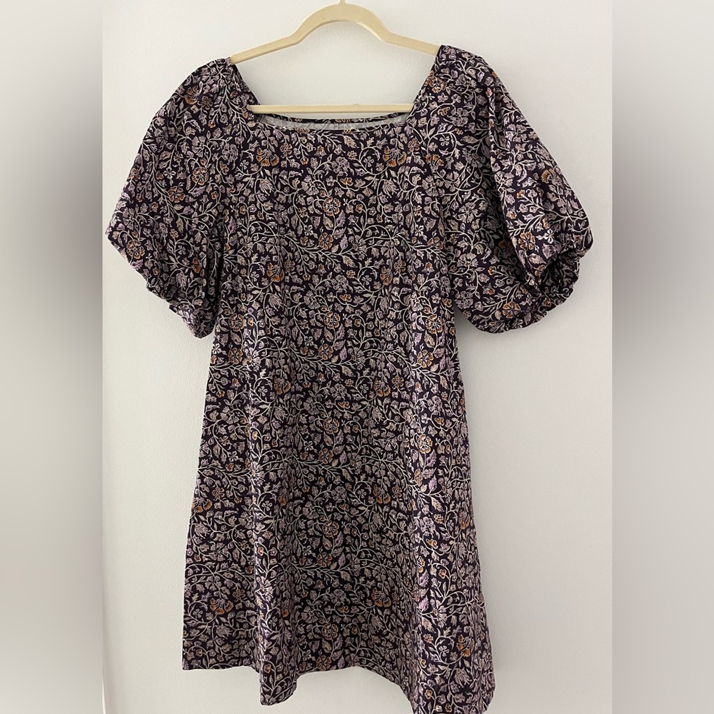 Anthropologie Porridge Short Puff Sleeve Swing Dress